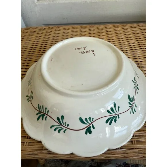 Vintage 60's Italian Art Pottery Hand Painted Fruit/Pasta Bowl 11" - Picture 3 of 10